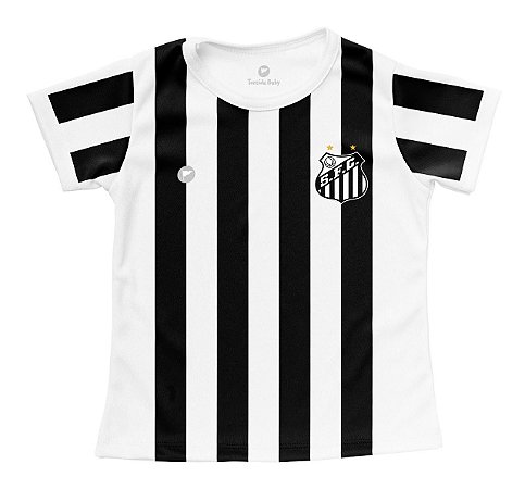 Camisa Infantil Santos Baby Look Listrada Oficial