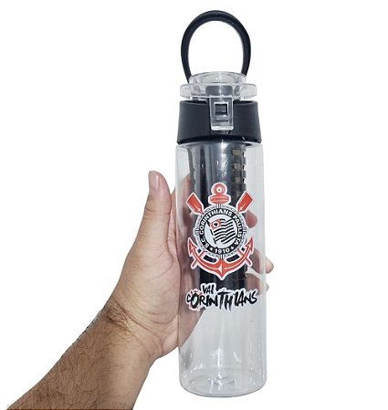 Garrafa Plástica Corinthians Transparente 500ml Oficial