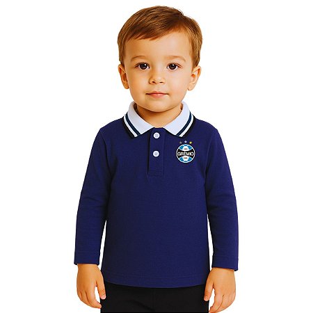 Camisa Polo Infantil Grêmio Manga Longa Oficial
