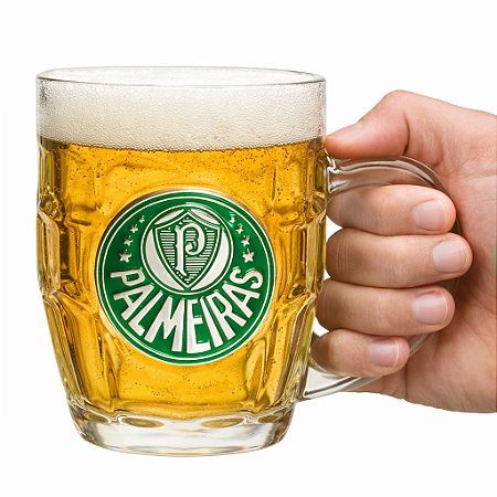 Caneca De Vidro Brasão Palmeiras 310ml Oficial