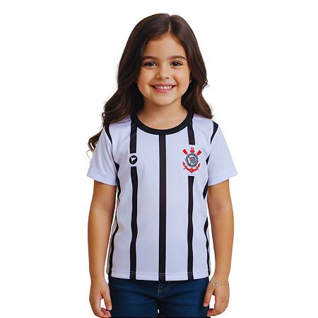 Camisa Corinthians Infantil Baby Look Listrada Oficial