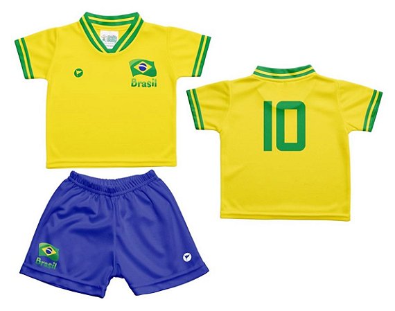 Uniforme Bebê do Brasil Amarelo Torcida Baby