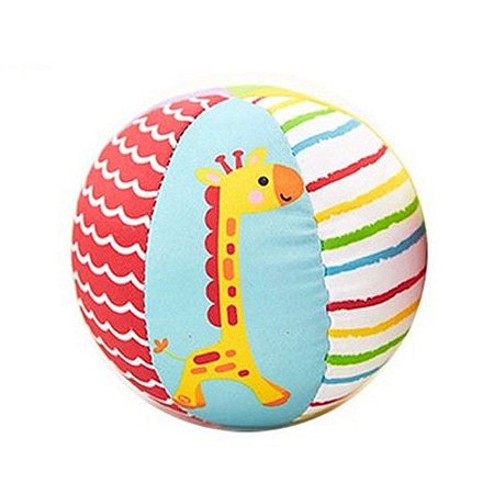 Bola Bebê Colorida Girafa Com Chocalho 10cm Lamaze