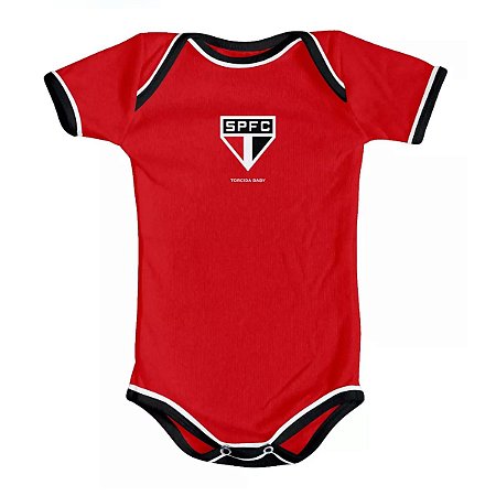 Body São Paulo Oficial Vermelho - Torcida Baby