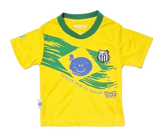 Camiseta Infantil Santos Brasil Amarela Oficial
