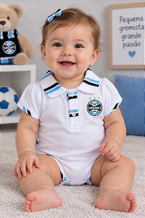Body Grêmio Feminino Polo Manga Curta Oficial