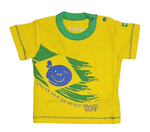 Camiseta Brasil Bebê Amarela