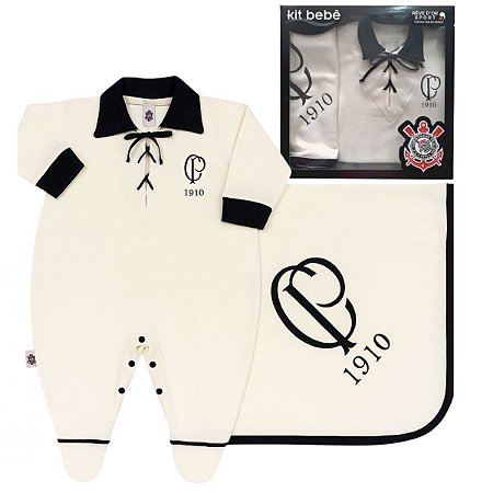 Kit Bebê Corinthians Saída de Maternidade Retrô Oficial