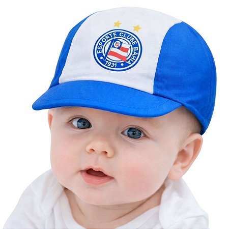 Boné Bebê Bahia Tricolor de Aço 100% Algodão Oficial