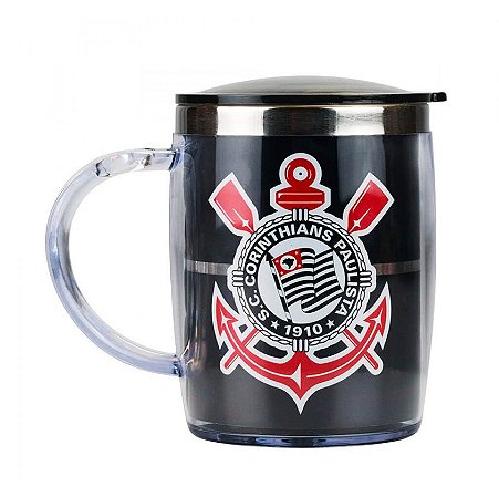 Caneca Térmica Com Tampa 450ml Corinthians És Orgulho Oficial