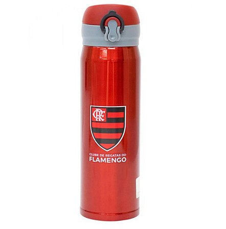 Garrafa Térmica Flamengo em Inox Vermelha 450ml