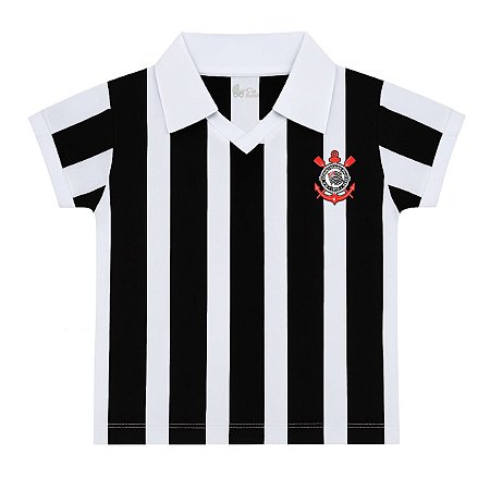 Camisa Bebê Corinthians Preta Retrô Oficial