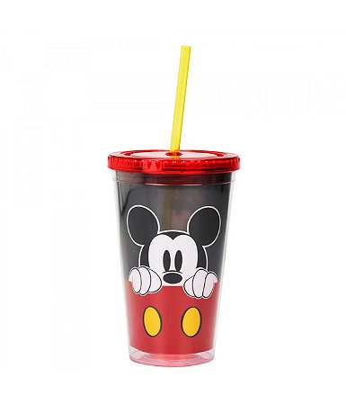 Copo Com Canudo Mickey 450ml Disney