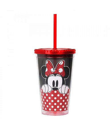 Copo Com Canudo Minnie 450ml Disney