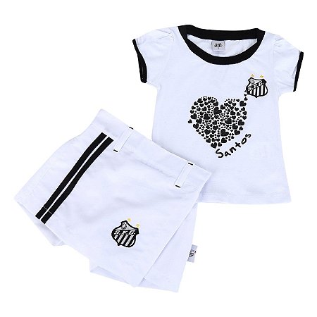 Conjunto Infantil Santos Short Saia Oficial