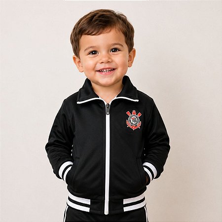 Jaqueta Infantil Corinthians Blusa De Frio Flanelada Oficial