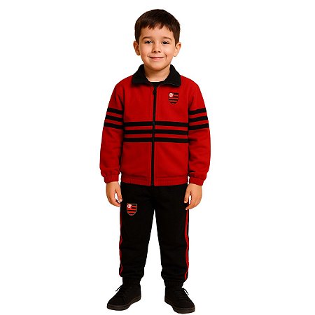 Conjunto Infantil Flamengo Agasalho Microfibra Oficial