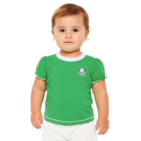 Camisa Baby Look Bebê Palmeiras Verde Feminina Oficial