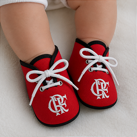 Sapatinho Chuteirinha Bebê Flamengo Vermelha Oficial