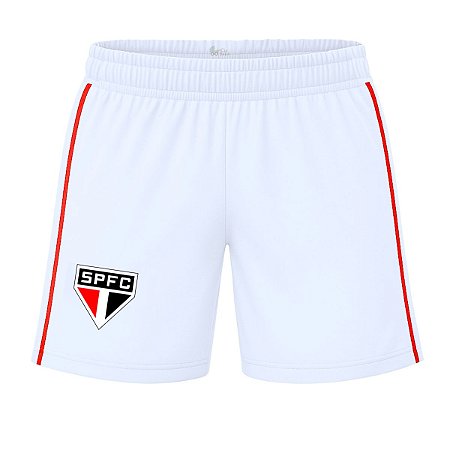 Shorts São Paulo SPFC Bebê Infantil Juvenil Branco Oficial