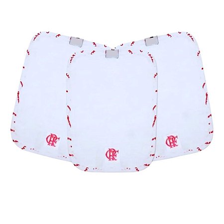 Kit 3 Toalhinhas de Boca Bebê Flamengo Oficial