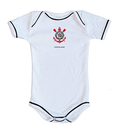Body Bebê Corinthians Oficial Branco - Torcida Baby