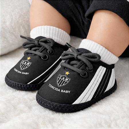 Chuteira Bebê Atlético MG Preta Oficial - Torcida Baby