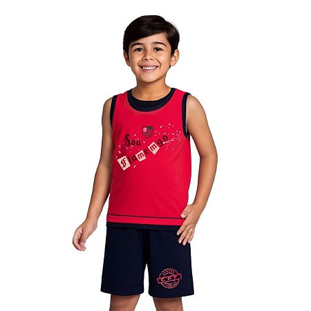 Conjunto Infantil Flamengo Regata Shorts Oficial