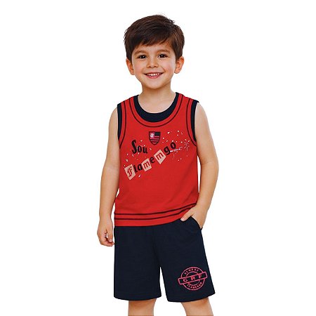 Conjunto Infantil Flamengo Regata Shorts Oficial