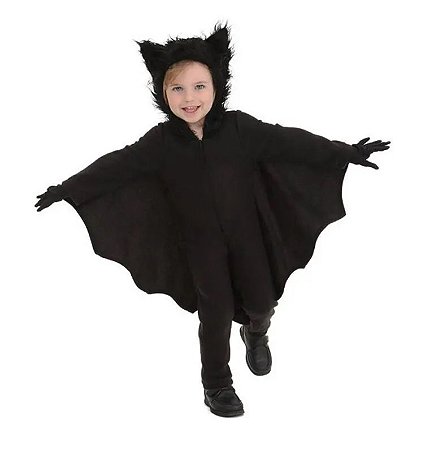 Fantasia Infantil Menino Morcego Vampiro Cosplay Preta - Cia Bebê