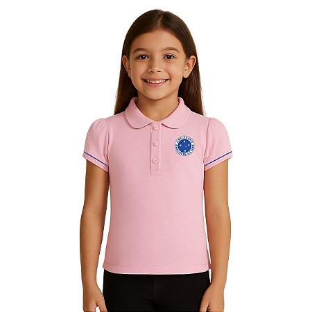 Camisa Polo Infantil Cruzeiro Rosa Oficial