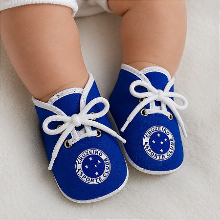 Sapatinho Chuteirinha Bebê Cruzeiro Azul Oficial