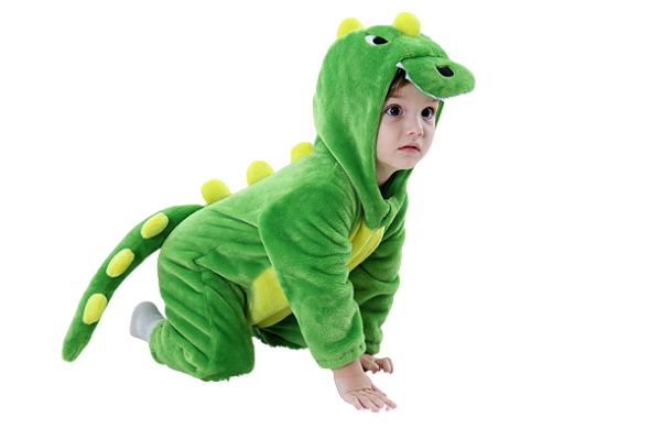 Macacão Bebê Dinossauro Pijama Plush Verde