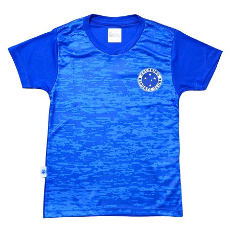Camiseta Cruzeiro Infantil Rajada Azul Oficial