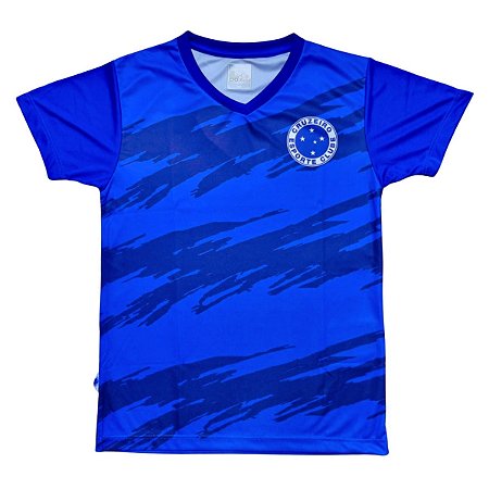 Camiseta Cruzeiro Infantil Azul Faixas Oficial