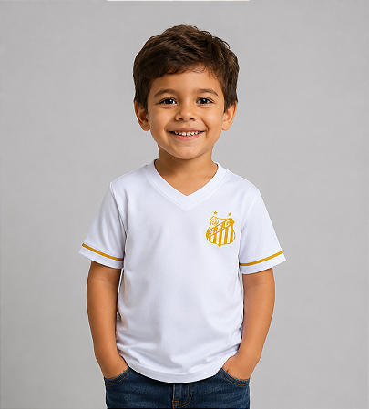 Camiseta Santos Infantil Premium Branca Oficial