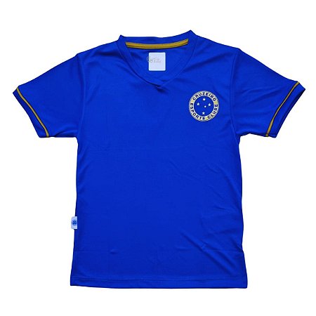 Camiseta Infantil Cruzeiro Ouro Estampa Dourada Oficial