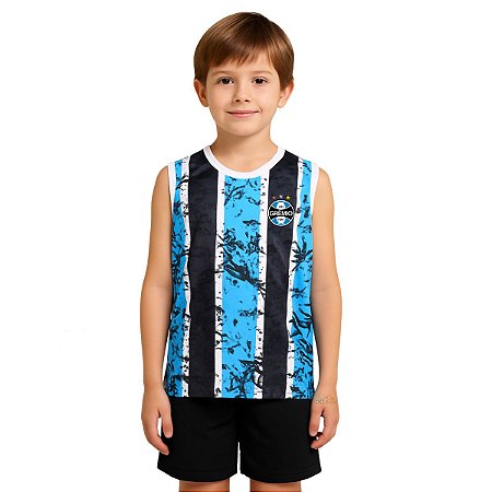 Camiseta Infantil Grêmio Regata Listrada Oficial