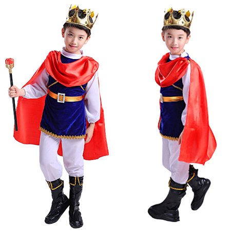 Fantasia Infantil Príncipe Realeza Com Capa e Bastão