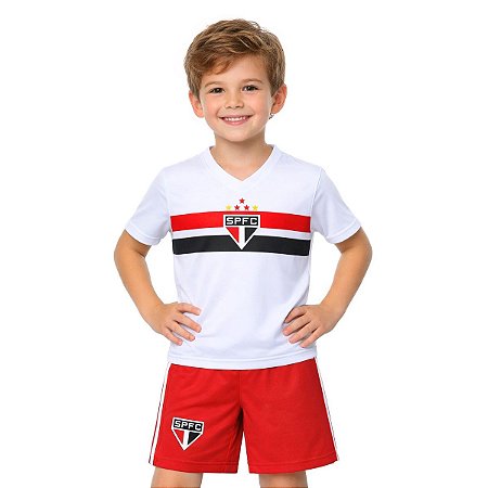 Uniforme São Paulo Bebê Infantil Juvenil 2 Peças Oficial