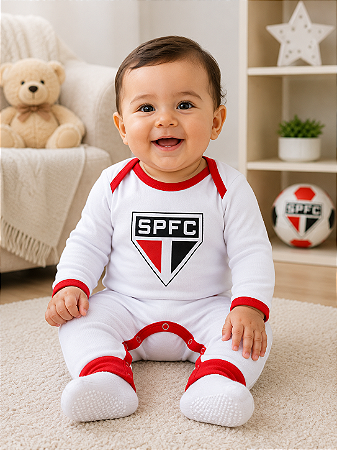 Macacão Bebê Longo São Paulo Tricolor Oficial