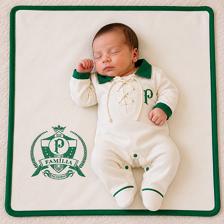 Kit Bebê Palmeiras Saída de Maternidade Retrô Com Manta