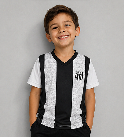 Camiseta Infantil Santos Listrada Oficial