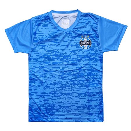 Camiseta Infantil Grêmio Rajada Azul Oficial - Cia Bebê