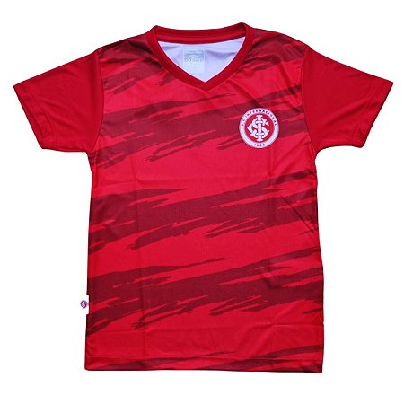 Camiseta Infantil Internacional Vermelha Faixas Oficial