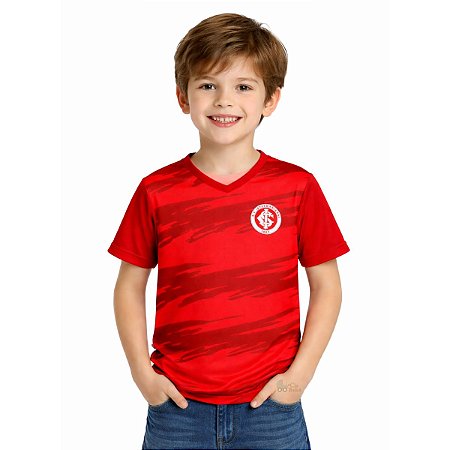 Camiseta Infantil Internacional Vermelha Faixas Oficial