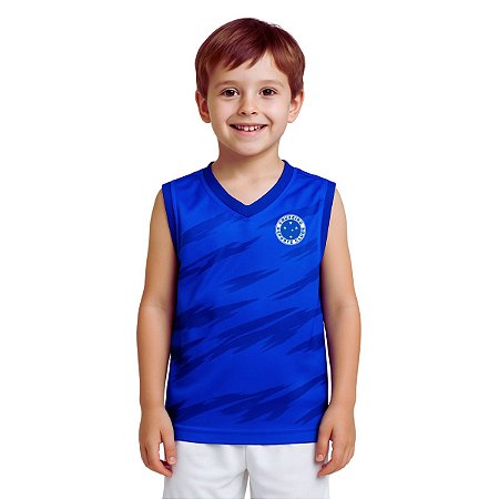 Camiseta Infantil Cruzeiro Regata Listrada Oficial