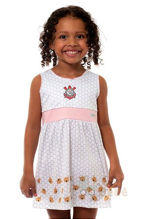 Vestido Infantil Corinthians Ursinhos Oficial