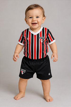 Uniforme Bebê São Paulo Conjunto 2 Peças Torcida Baby