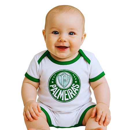 Macacão Bebê Palmeiras Tip Top Manga Curta Oficial